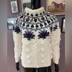 Vintage 90’s Woolrich Pure Wool Fair isle Pom Pom Sweater.